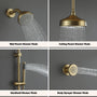 8" Dual Shower Head System with Slide Bar & Hand Shower & 4 Body Jets 