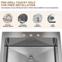 [Copy]33inch 3-Hole Single Bowl Stainless Steel Drop-in Workstation Kitchen Sink with Accessories