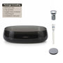 23" Oval Transparent Resin Bathroom Vessel Sink with Drainer