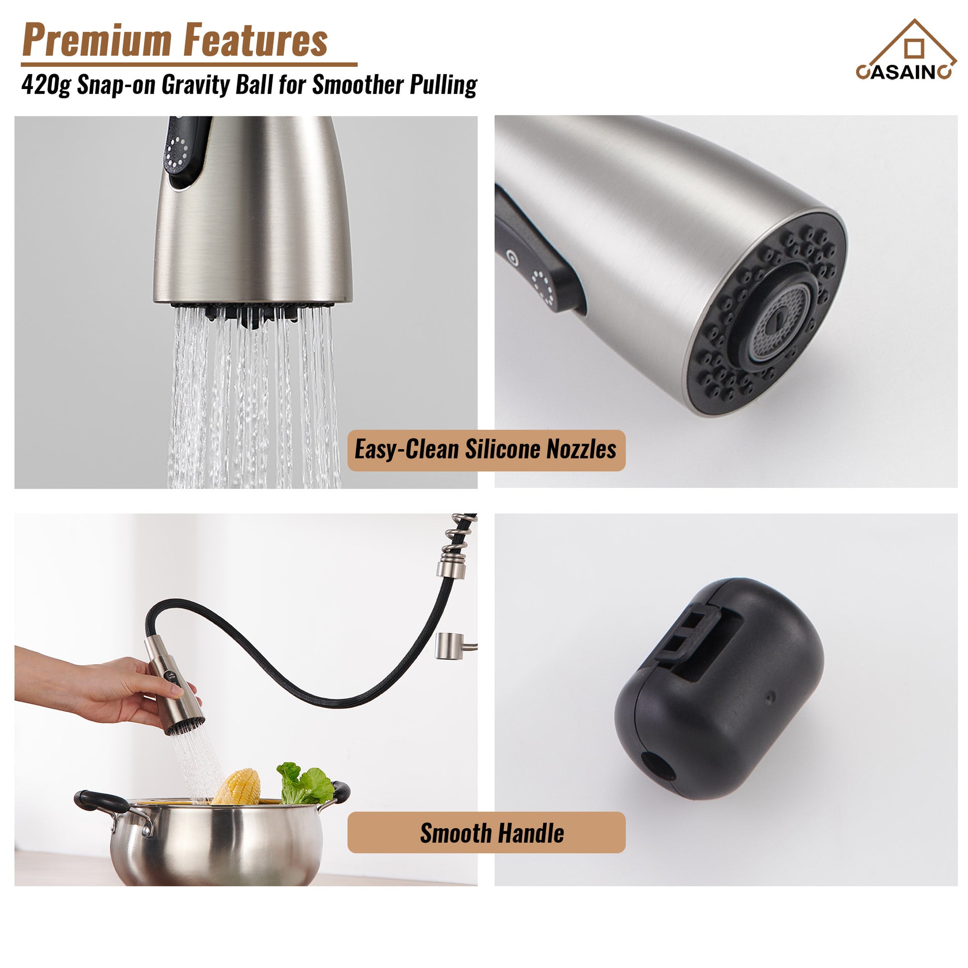 Single Handle Commercial Style Pull-Down Kitchen Faucet