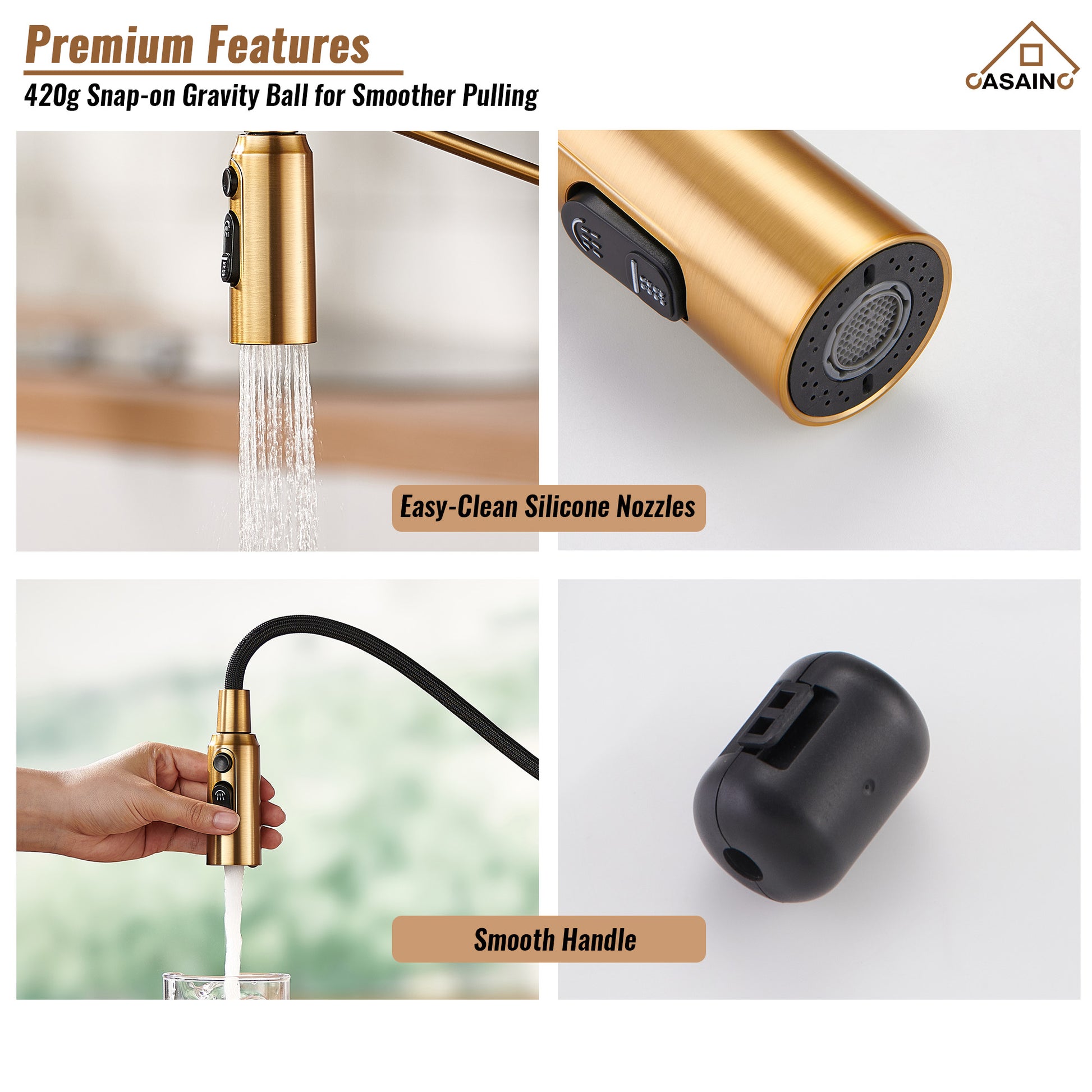 Commercial Style Pull-Down Single Handle 19" Kitchen Faucet