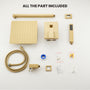 10" Square Brass Shower System with Handheld Shower and Pressure Balance Valve