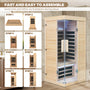1-Person Home Infrared Sauna with Quick Assembly and Bluetooth Audio & LED Lights