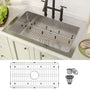 [Copy]33inch 3-Hole Single Bowl Stainless Steel Drop-in Workstation Kitchen Sink with Accessories