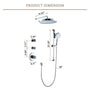 12" Rainfall Thermostatic Shower System with 3-Function Hand Shower - OCTAGON