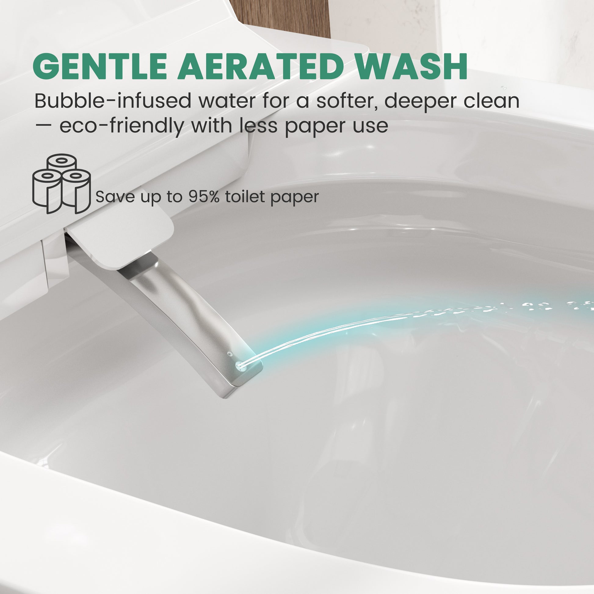 Elongated White Square-Shaped Tankless Smart Bidet Toilet