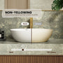 22" Oval Solid Surface Bathroom Vessel Sink in Matte White