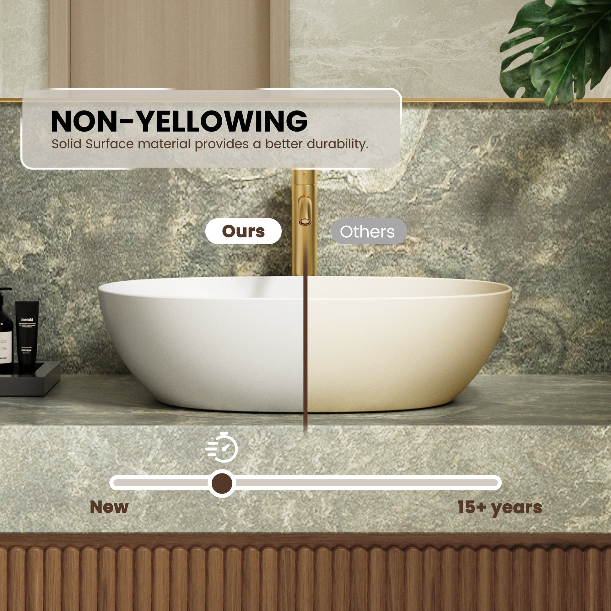 22" Oval Solid Surface Bathroom Vessel Sink in Matte White