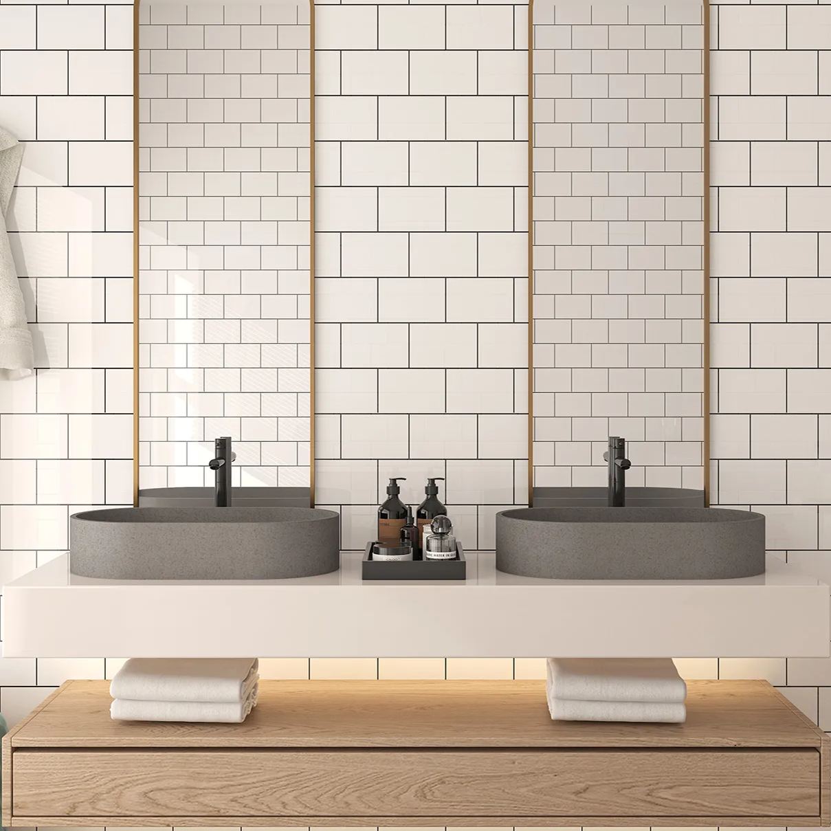 CASAINC 23in Bathroom Concrete Oval Vessel Sink with Drainer in Black Earth / Mottled Bluish Grey / Cold Concrete Grey