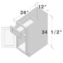 Versa Shaker RTA 12"W x 24"D x 34.5"H Base Cabinet with 1 Drawer and 1 Door