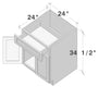 Versa Shaker RTA 24"W x 24"D x 34.5"H Base Cabinet with 1 Drawer and 2 Doors
