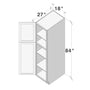 Dove Grey RTA 18"W x 27"D x 84"H Tall Pantry Cabinet with 2 Doors and 3 Shelves