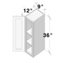 Dove Grey RTA 9"W x 12"D x 36"H Standard Wall Cabinet with 1 Door and 2 Shelves