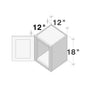 Dove Grey RTA 12"W x 12"D x 30"H Short Wall Cabinet with 1 Door