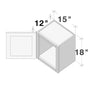 Dove Grey RTA 15"W x 12"D x 18"H Short Wall Cabinet with 1 Door