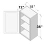 Dove Grey RTA 18"W x 12"D x 36"H Standard Wall Cabinet with 1 Door and 2 Shelves