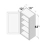 Dove Grey RTA 18"W x 12"D x 42"H Standard Wall Cabinet with 1 Door and 3 Shelves