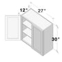 Dove Grey RTA 27"W x 12"D x 30"H Standard Wall Cabinet with 2 Doors and 2 Shelves