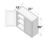 Dove Grey RTA 30"W x 12"D x 30"H Standard Wall Cabinet with 2 Doors and 2 Shelves