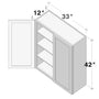 Dove Grey RTA 33"W x 12"D x 42"H Standard Wall Cabinet with 2 Doors and 3 Shelves
