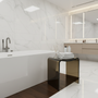 Resin Stone Freestanding Shower Stool with Gently Curved Seat