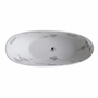 74" Sculptural Freestanding Solid Surface Bathtub with Artistic Ink-Wash Finish