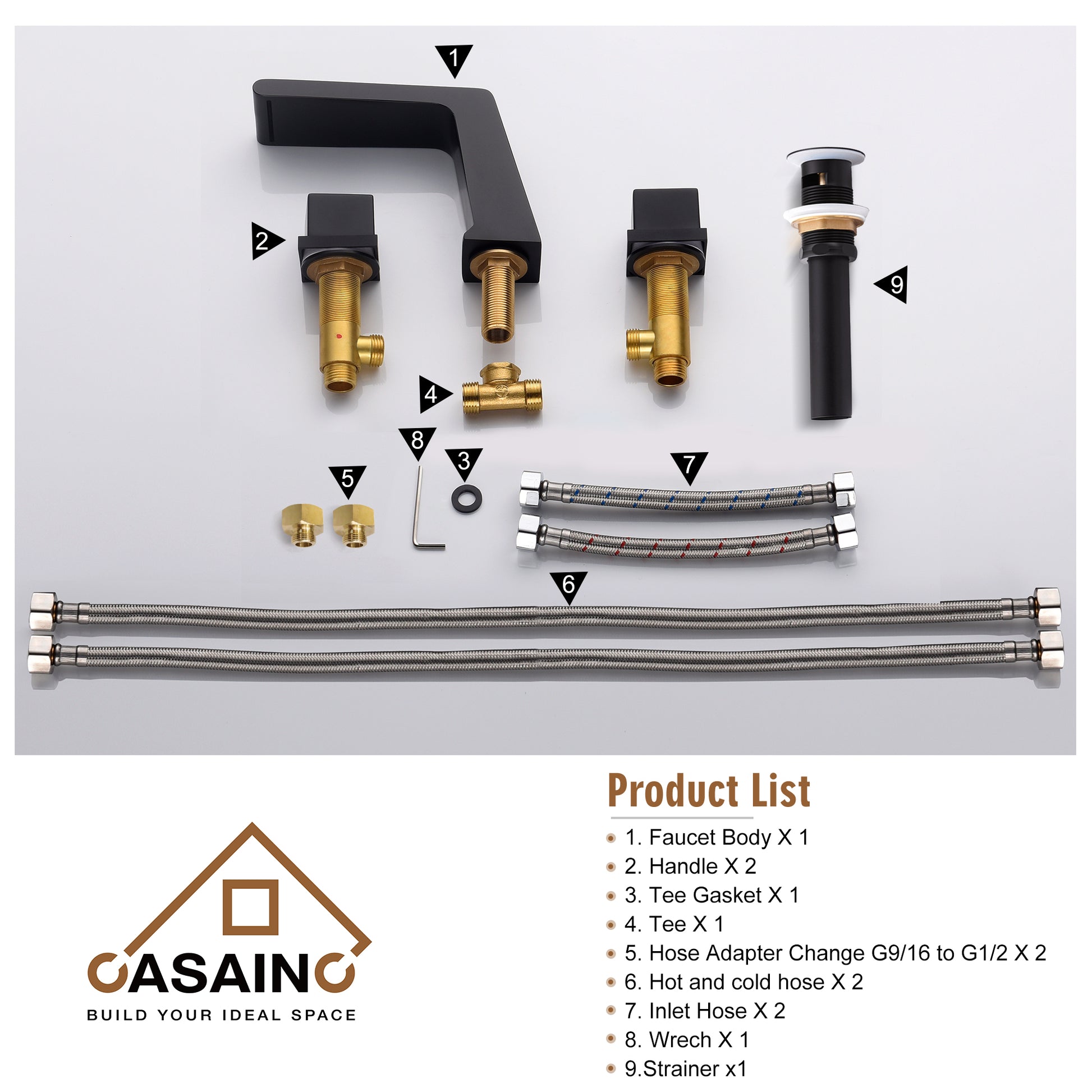 3-Hole Deck-Mounted Waterfall Basin Faucet Bathroom Sink Faucet