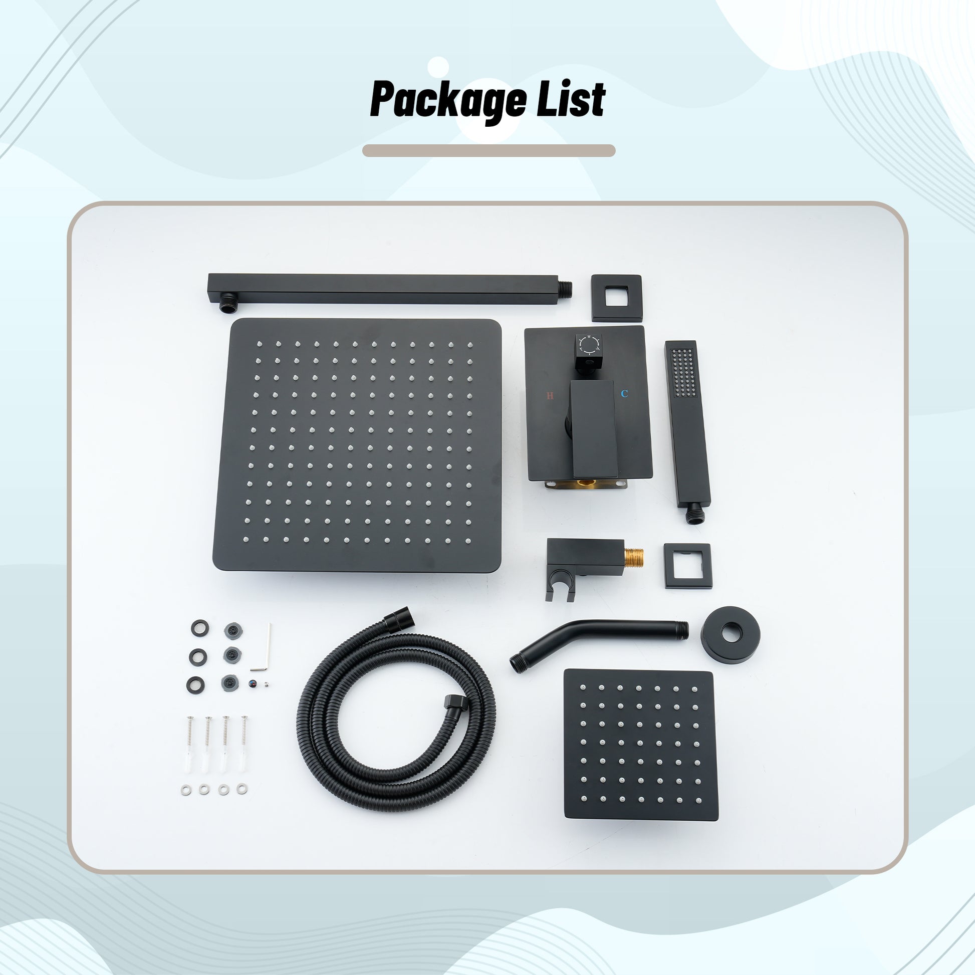 12-inch Dual Shower System with 3-Function & 6 Position Settings