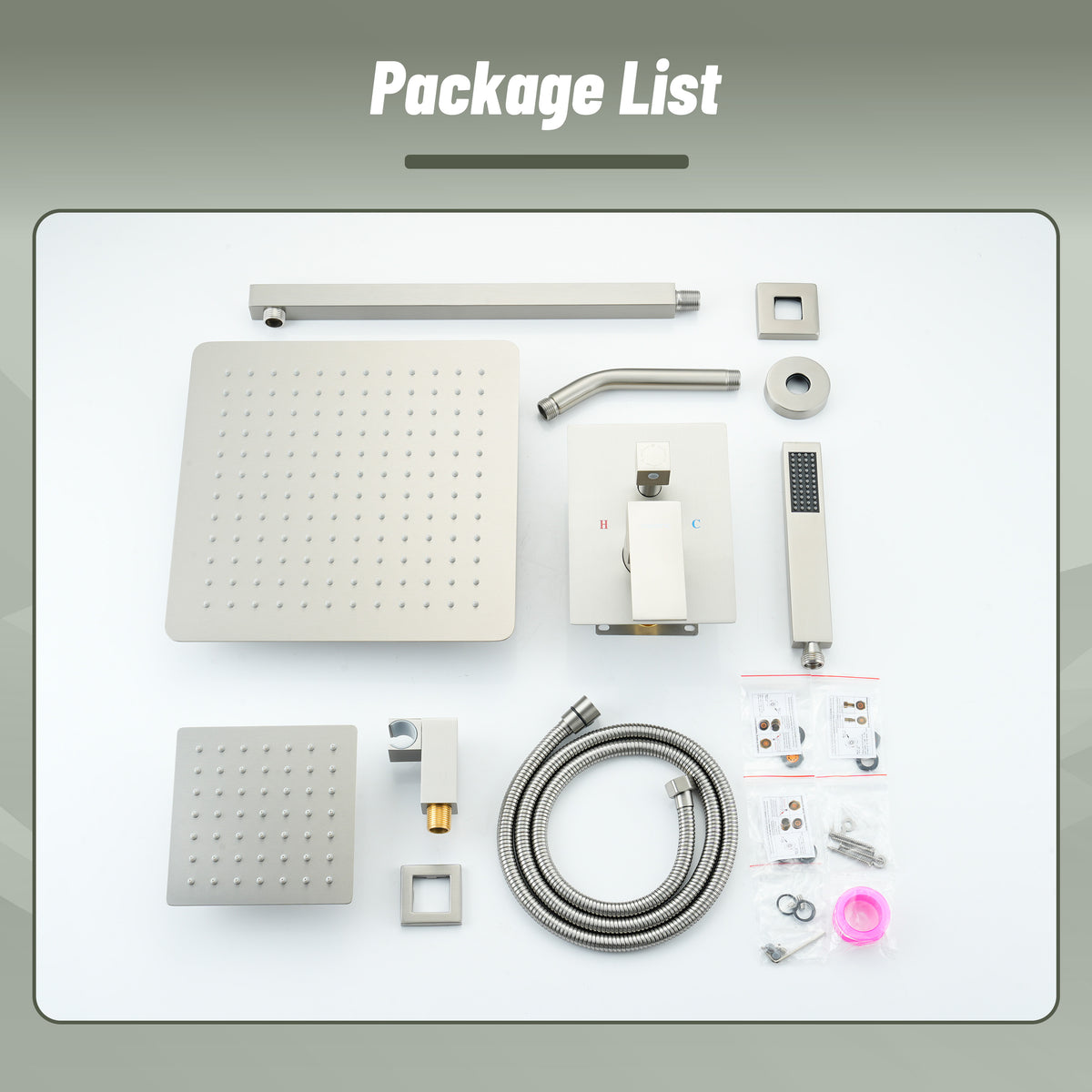 12" Dual Shower System with 3-Function & 6 Position Settings