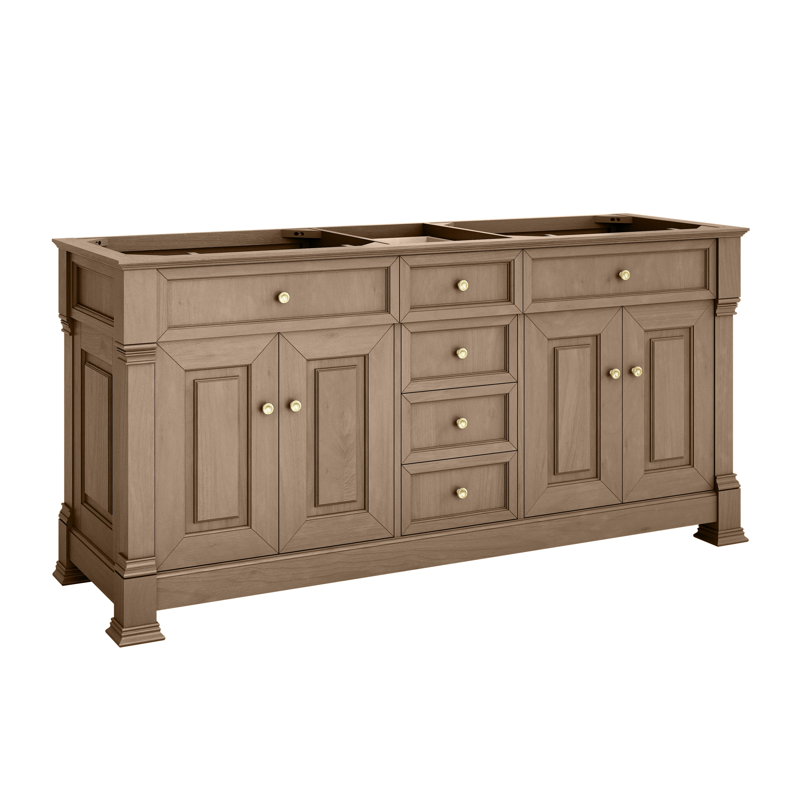 James Martin Brookfield 72" Double Bathroom Vanity, Pecan