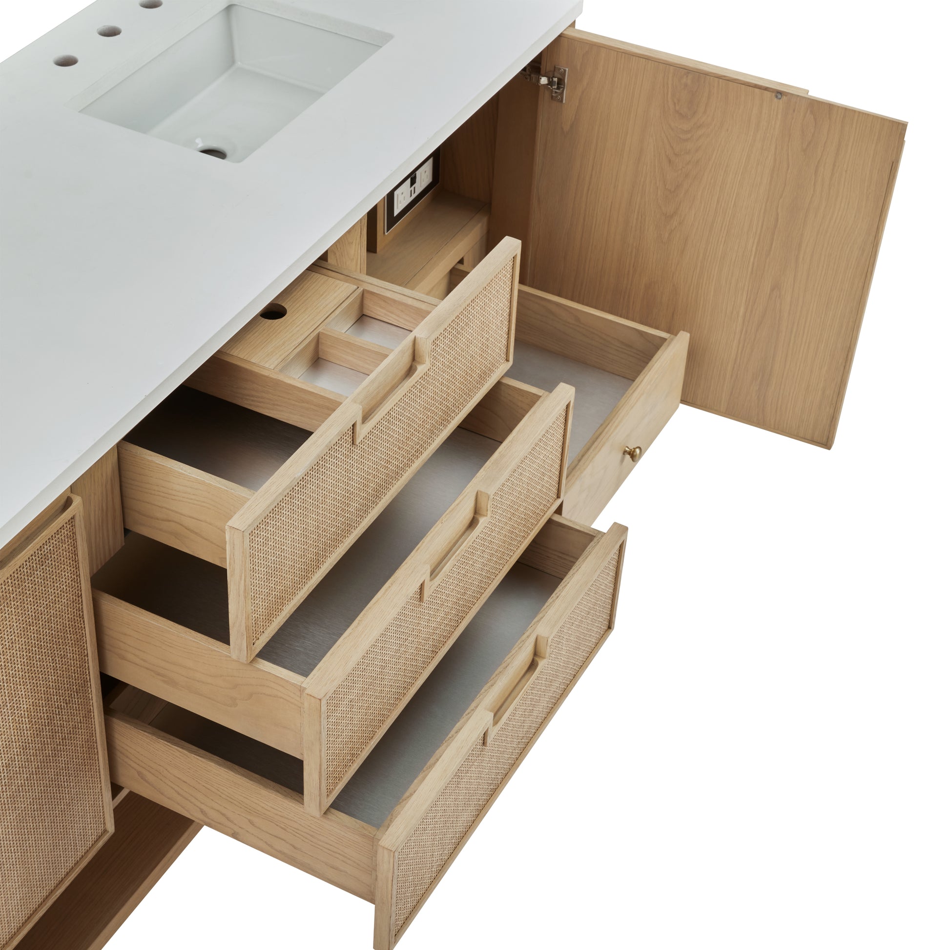 James Martin Solene 72" Double Bathroom Vanity, Seaside Oak