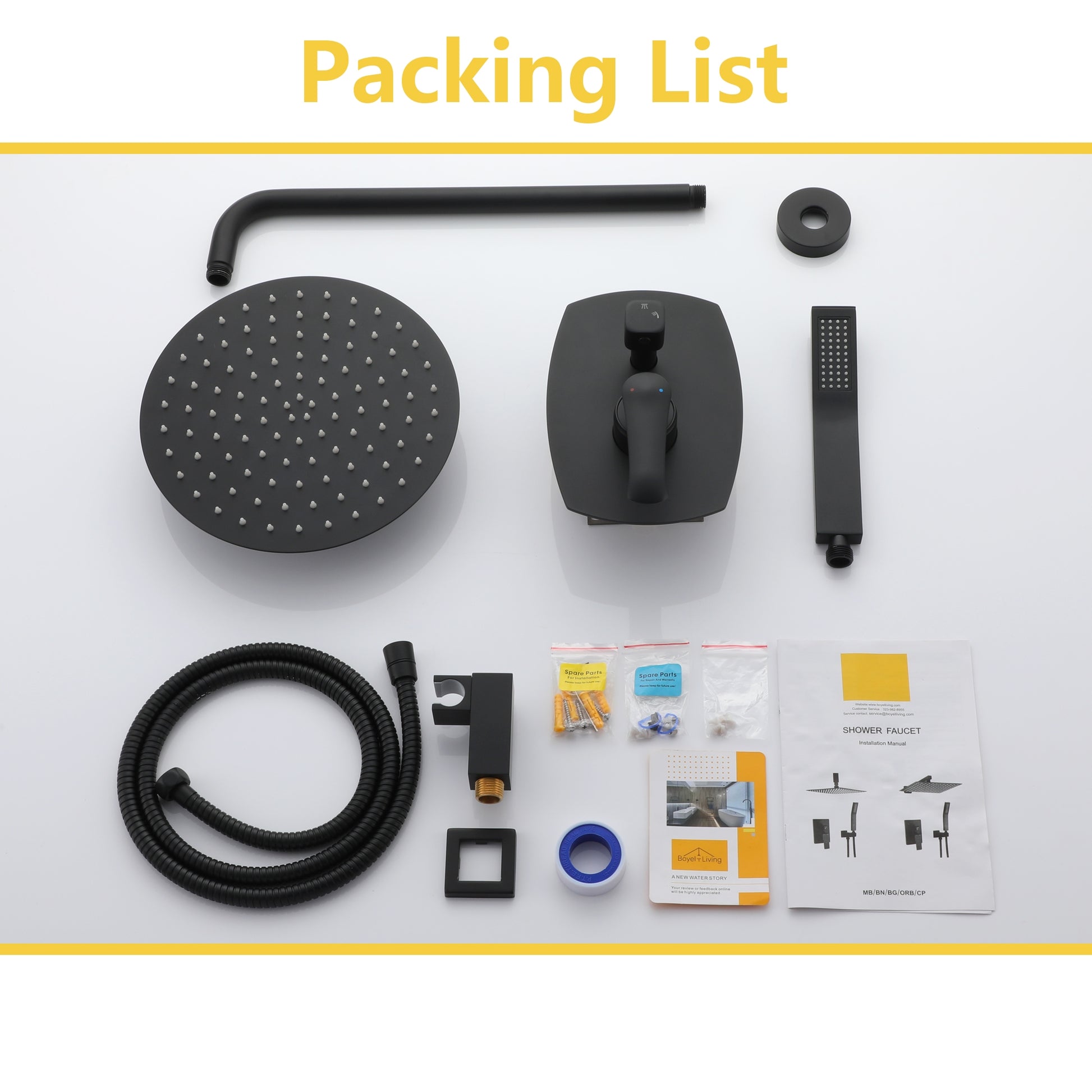 10-inch Wall-Mount Round Shower System with Hand Shower