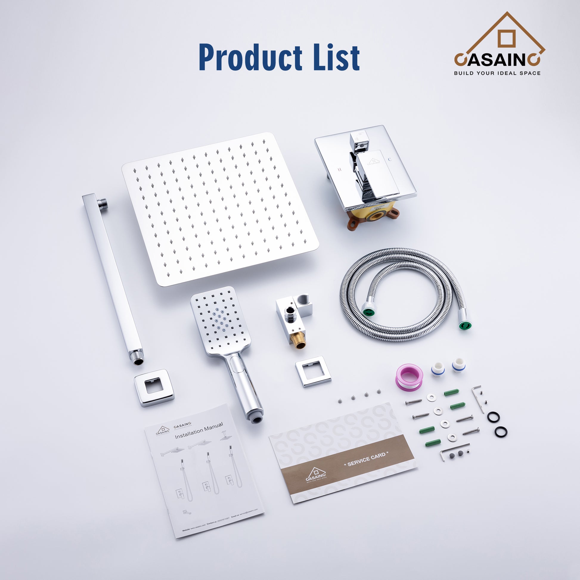 10"/12" Rain Shower Systems With Handheld & Pressure Balanced Valve