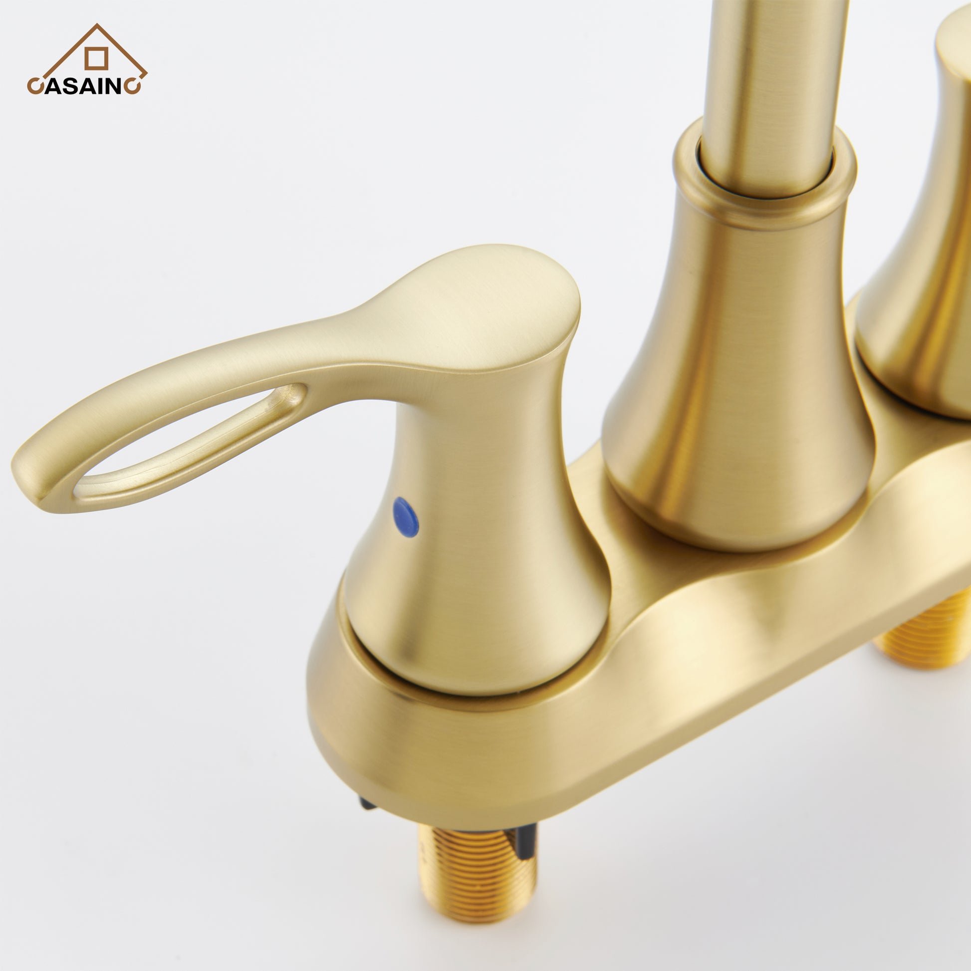 Casainc 4 Inch 2-Handle Centerset Bathroom Sink Faucet 360° Swivel Spout Vanity Faucet