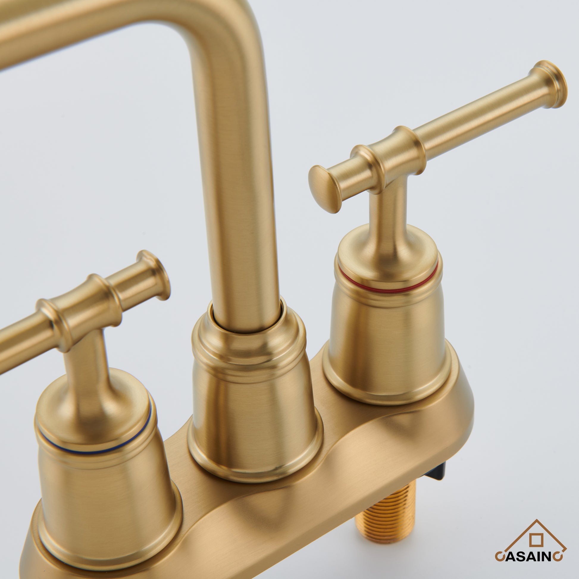 Casainc 4 Inch 2-Handle Centerset for Bathroom Sink Vanity Faucet 360° Swivel Spout