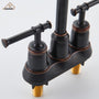 Casainc 4 Inch 2-Handle Centerset for Bathroom Sink Vanity Faucet 360° Swivel Spout