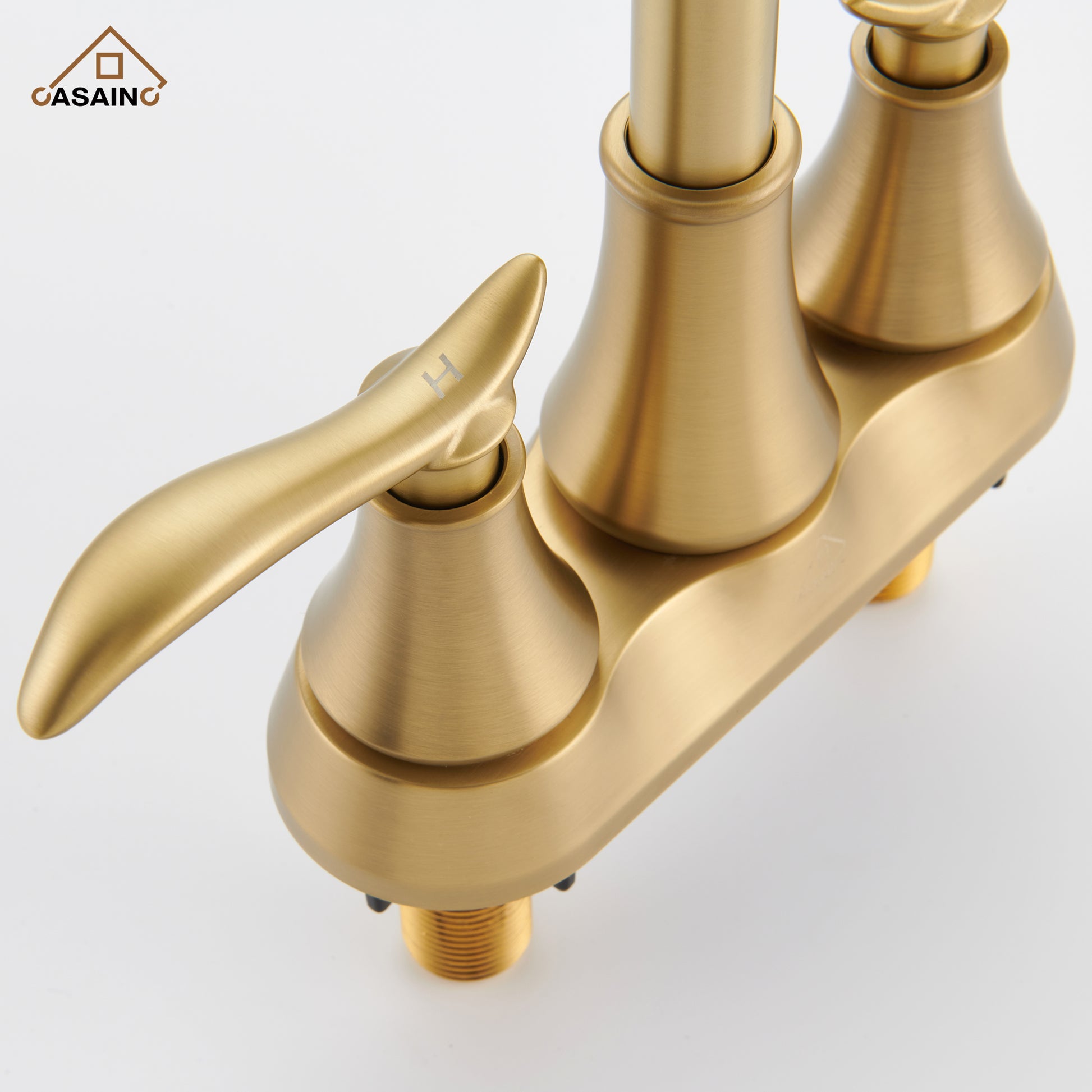 Casainc 2-Handle Centerset Bathroom Faucet for Bathroom Sink Vanity Faucet 360° Swivel Spout
