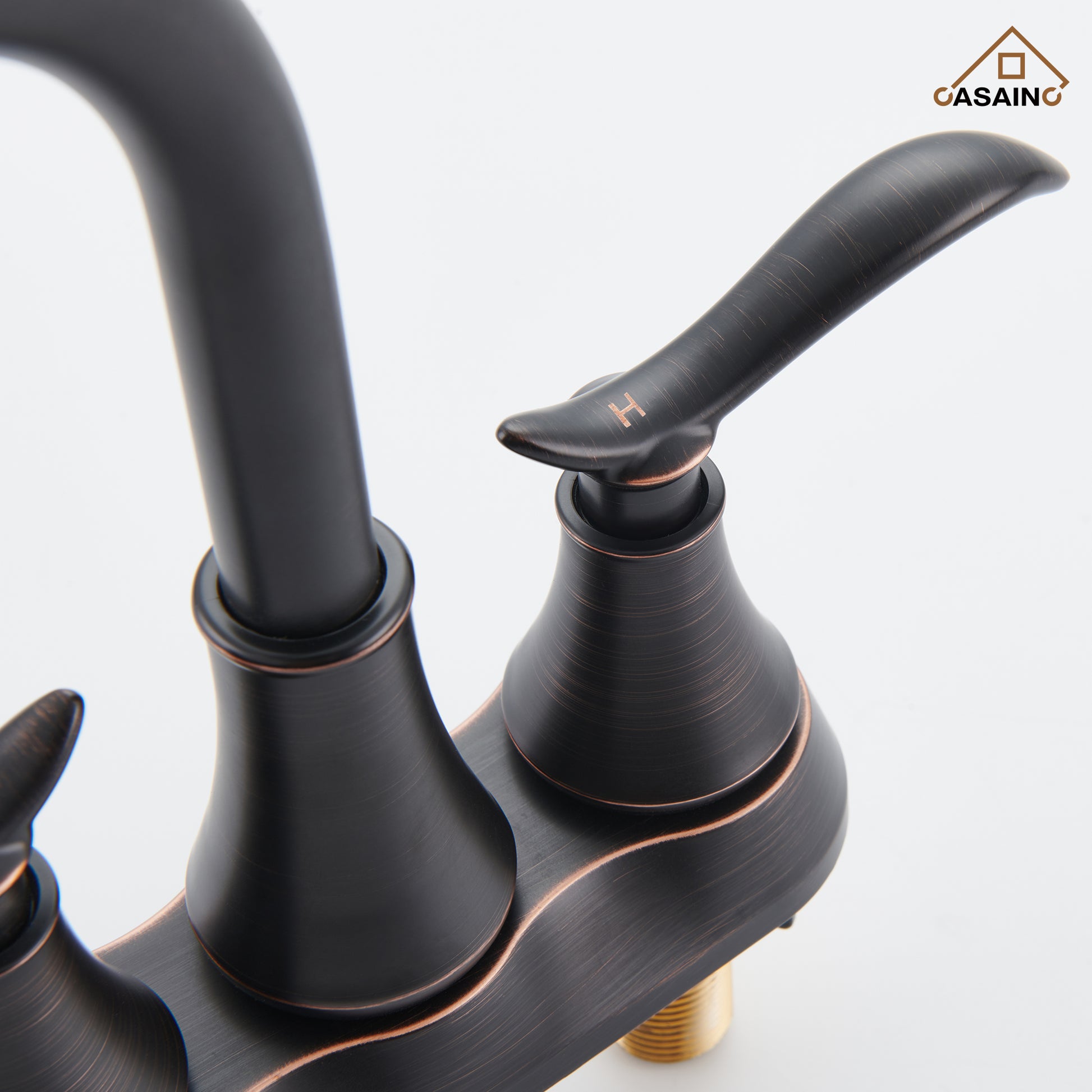 Casainc 2-Handle Centerset Bathroom Faucet for Bathroom Sink Vanity Faucet 360° Swivel Spout