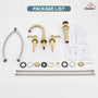 Casainc 8" Brass Bathroom Sink Faucet 3 Hole Gold Bathroom Faucet  2 Handle Gold Faucet for Bathroom Sink with Pop-up Drain Assembly Widespread Vanity Faucets