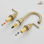 Casainc 8" Brass Bathroom Sink Faucet 2 Handle 3 Hole Gold Bathroom Faucet for Bathroom Sink with Pop-up Drain Assembly Widespread Vanity Faucets