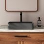 19in Bathroom Concrete Rectangular Vessel Sink with Drainer in Black Earth / Blue Ashes / Taupe Clay