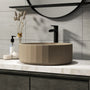 17in Bathroom Concrete Round Vessel Sink with Drainer in Black Earth / Mottled Bluish Grey / Taupe Clay