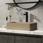 19in Bathroom Concrete Rectangular Vessel Sink with Drainer in Black Earth / Blue Ashes / Taupe Clay