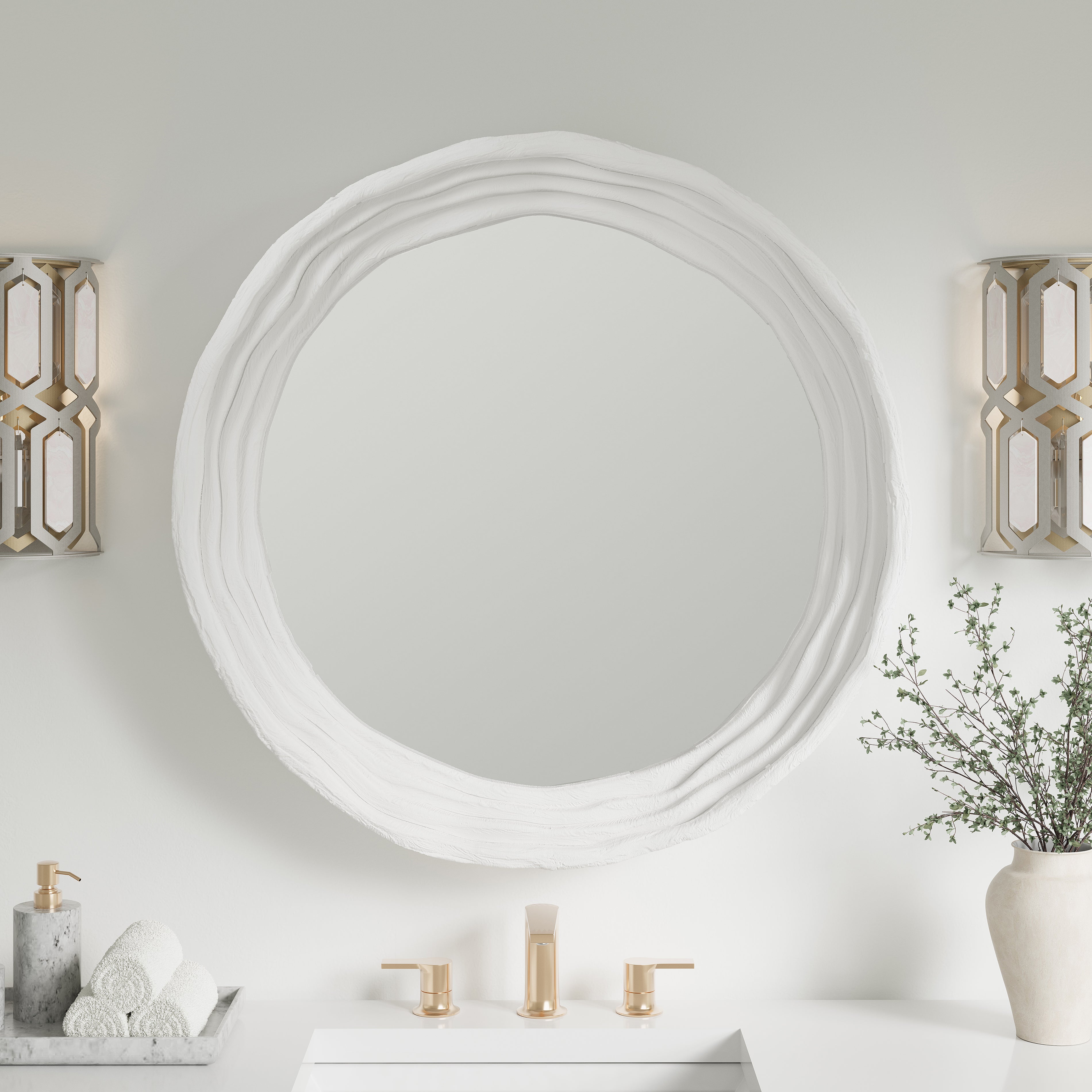 James Martin Terra 30" Mirror, Limestone